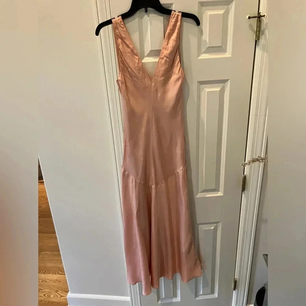 NWT FRAME Pink Clay Savannah Sleeveless Maxi Slip Dress (Small) - Picture 5 of 7